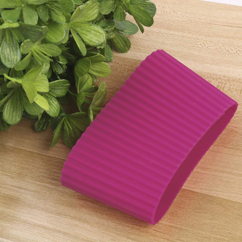 uxcell Silicone Nonslip Glass Bottle Mug Cup Sleeve Protector Cover