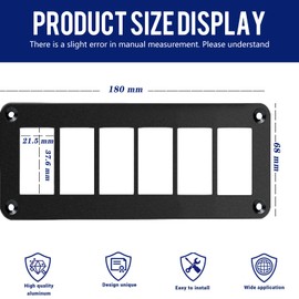 MIIGII 6 Gang Rocker Switch Panel with 5 Pin On Off Toggle Switch 12V/ 20A 10A/ 24V, Waterproof Aluminum Switche Bracket for Car Truck Marine Boat RV