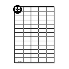 Packwith® Pack of 20 Sheets (1300 Labels) 65 per A4 Sheet Sticky Labels (38.1 x 21.2mm) Matt White Mini Address Labels #SAL-20-65