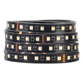 BTF-LIGHTING 5050 RGBW RGB+Warm White(2700K-3000K) 4 Colors in 1 LED Tape Light DC24V 5m 16.4ft 60LED/m Multi-Colored IP67 Black 14mm PCB for Bedroom Kitchen Home Decoration(No Adapter or Controller)