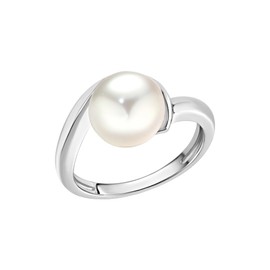 Zeeme Pearls 360271562 Women's Ring 925 Sterling Silver Shiny Pearl White, Sterling Silver, Pearl