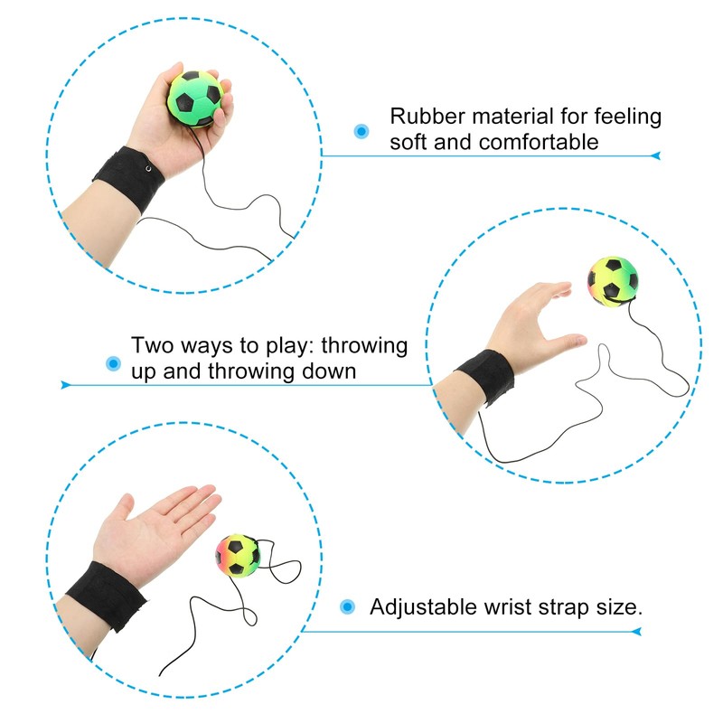 PATIKIL 1.9" Sports Wrist Ball Basketball Rubber Rebound Wristband Exercise