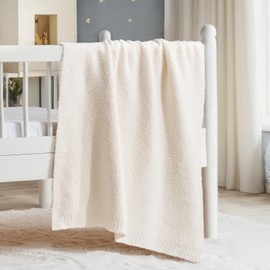 EVERGRACE Soft Plush Baby Blanket for Boys Girls, Double-Sided Fleece Fuzzy Toddler Nursery Blanket Lightweight Warm Cozy Throw Blanket for Baby Crib, Couch, Bed, Ivory White, 50"x60"