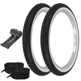 PRO+ TIRES 20 x 1.95 BLACK/WHITE P-1209 W/TUBES & RIM STRIPS