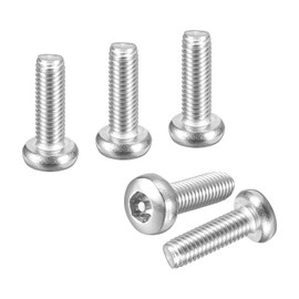 DTGN M5x16mm Pan Head Torx Security Screw - 40Pack - Good for Machinery - 304 Stainless Steel Tamper Proof Torx Security Fasteners - Silver Tone