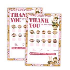 Besttile 30 Pack Girl Cookie Order Cards Cookie Sales Cards Check Off Cookies Ordered Thank You Cards Girl Fundraising Tools Cookie Sales Re-Order Tracker for Organizing Cookie Orders, 4 x 6”