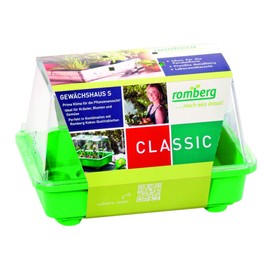 Romberg Greenhouse S (Green, Water Gutters, Recesses, Slider in the Hood, Plastic PAH-Free) 10094100