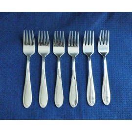 ONEIDA New Oneida CRESTA /CAMBER Scroll Set of 6 Salad Forks Stainless (6 5/8")