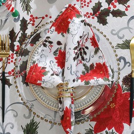 MATIRUG - Servilletas de tela de Pascua de Navidad (4 unidades, 20 x 20 pulgadas), lavables y reutilizables de poliéster, para hotel, almuerzo, restaurante, bodas, eventos y fiestas