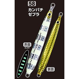 Owner (オーナー) Metal Jig Lure GJA-80 Aero Throwing Jig, 2.8 oz (80 g), #58 Kanpachi Zebra