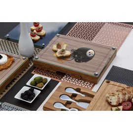 PICNIC TIME Pittsburgh Steelers Concerto Cheese Board with Serving Stage and Tools