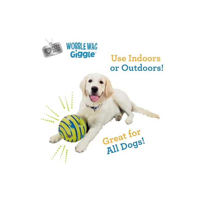 Wobble Wag Giggle Pelota, Juguete Interactivo para Perros, Divertidos Sonidos
