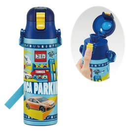 Skater SDC6N-A Children's Stainless Steel Water Bottle, Direct Drinking, 20.5 fl oz (580 ml), Tomica 24, Children's Friendly, Lightweight Type, For Boys, Cold Insulation, Sports Bottle, Cool, For Kids