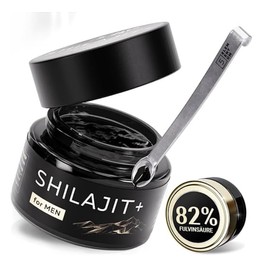 Hochdosiert Shilajit aus dem Himalaya für Männer – 82% Fulvinsäure, 50g + 4g, inklusive 500mg Dosierlöffel, Handgeerntet