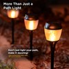 Solar Path Lights Outdoor Waterproof - Realistic Flickering LED Flame,