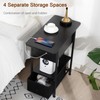 AMHANCIBLE Narrow Side Table with Charging Station, Flip Top End