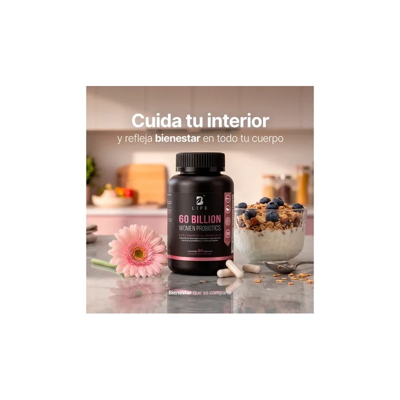 60 Billones De Probióticos Mujer 11 Cepas 60 Cápsulas B