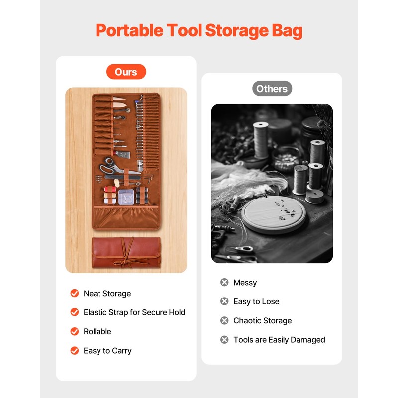 VEVOR Leather Working Tools Kit, 72 PCS with Portable Leather