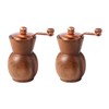 2 Pcs Wooden Salt and Pepper Grinder Set - Manual