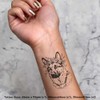 4 x 'German Shepherd with Floral Crown ' Temporary Tattoos
