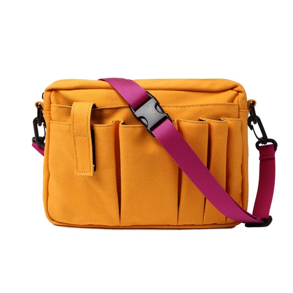Mono Box Men's Women's Bag-In Bag, Shoulder Bag, Nurse Back, Work Bag, Campus, A5 Compatible, Small Storage, orange (wine strap)