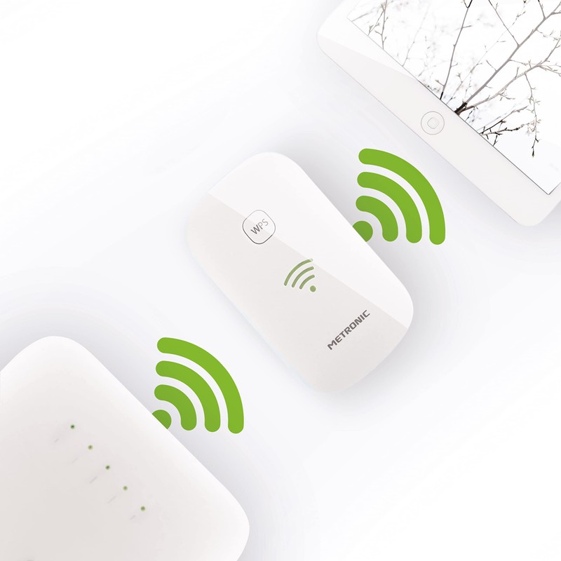 Metronic 495437 WiFi Repeater 300 Mbps with On/Off Switch