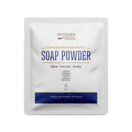 Wooden Spoon Organic Powder Soap - Water Activated Dry Soap for Hands, Face & Body - Refillable, Travel-Safe, With Cucumber & Aloe - 100% Natural