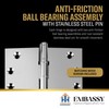 Embassy Door Hinge Solid Brass - 4 x 4 Inch,