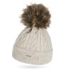 Neverless® Women's Knitted Hat without Lining Fur Pom Faux Fur
