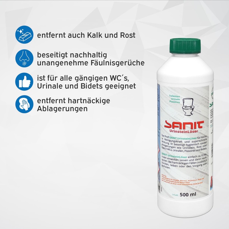 Sanit Urine Stone Remover 500 ml Cleaning Power, Cleanliness and