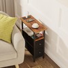 TRIFEBLE End Table Set 2 with Charging Station, Narrow Side
