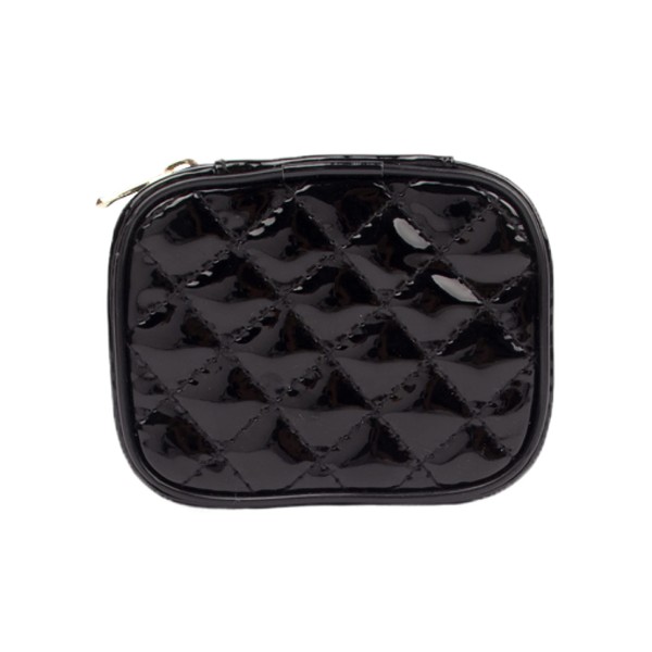 MIAMICA Pastillero con cremallera y organizador de plástico extraíble para 8 días, acolchado negro, 8,9 x 7 x 3,1 cm, diseño compacto de caja de medicina semanal, diseño compacto (M31573)