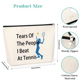 Tennis Lover Gifts Tennis Makeup Bag for Women Her Inspirational Gifts for Tennis Player Cosmetic Bag Birthday Graduation Presents for Women Tennis Girl Tennis Themed Gift Travel Zipper Pouch