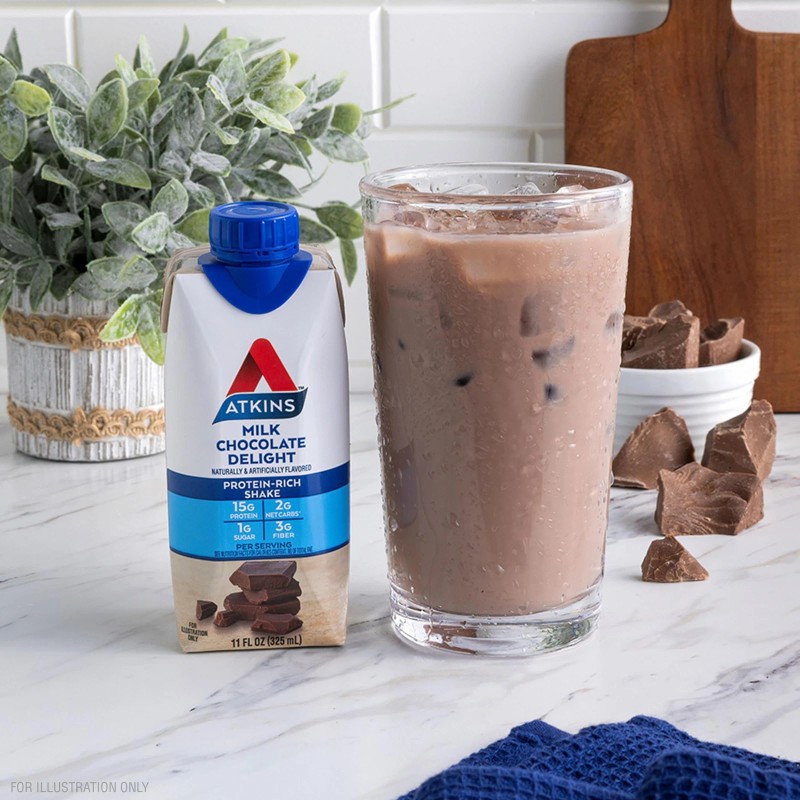 Atkins Milk Chocolate Delight Protein Shake, 15G Protein, Low Glycemic