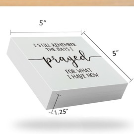 Inspirational Home Wooden Box Sign I Still Remember the Days I Prayed, Motivational Wooden Block Sign for Home Living Room Bedroom Decor, Farmhouse Kitchen