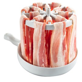 Microwave Bacon Cooker - Bacon Wizard Cooks 1LB of Strips & Reduces Fat by 40% - Use for Easy Big Game Meal Prep - Crispier, Healthier, Quicker Every time - Grease Catcher Makes Clean Up Simple