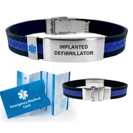 Implanted Defibrillator UltraSlim Designer Medical Alert ID Bracelet
