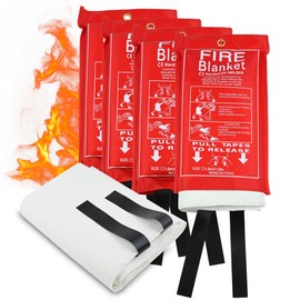 FJNATINH Silicone Fire Blanket 4Pack, Emergency Fire Suppression for Home and Kitchen - 40" x 40" Thicked Flame Retardant Fireproof Blanket for Survival Safety