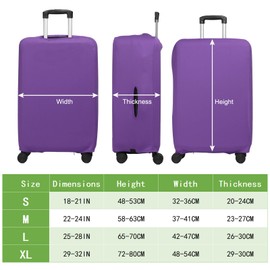 PATIKIL Luggage Cover, Suitcases Covers Elastic Carry on Protector Washable Scratch-Resistant Fits 25-28 Inch Luggage for Travel Business Trips, Violet