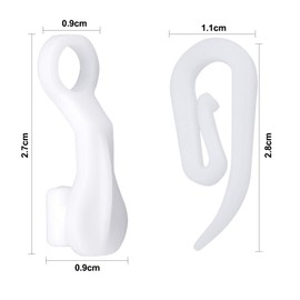 NiceLand 100pcs White Plastic Curtain Hooks for Door/Window Curtains