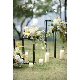 Ling's Moment Green Flowers Artificial, Emerald Green & Beige Flowers and Greenery Grand Combo Box Set for DIY Wedding Bridal Bouquet, Centerpieces, Home Decor, Floral Arrangement Decor, etc.