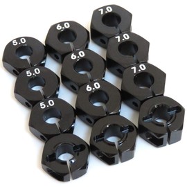 RC Aluminum Wheel Hub Clamp Type 5mm 6mm 7mm Black Color Fit 1/10 RC Car Hex 12mm Wheels Rim