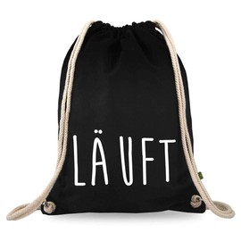 Turnbeutelliebe® Gym Bag with Saying – Funny Designs & Sayings – Printed – Cotton Black – Sports Bag – Backpack – Approx. 12 Litres – 37 x 46 cm