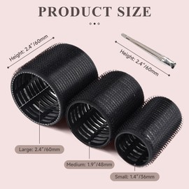 wetore 26 Pcs Hair Rollers Set,Ceramic Thermal Hair Rollers Hair Curlers for Blowout Look Long Medium Short Hair,Jumbo Self Grip Hair Rollers with Clips for Women(18 Rollers + 8 Stainless Steel Clips)