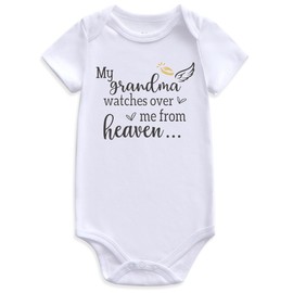 Guzcadun My grandma watches over me from heaven baby clothes pregnancy announcement white 3-6 months