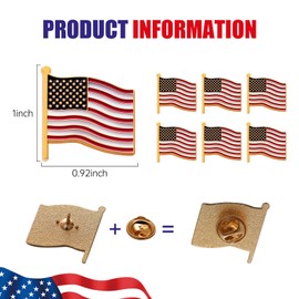PRREDEACCE 50 Pcs American Flag Lapel Pins, Lapel Pin for Men, Metal Enamel Hat Pins for Men Women United States Patriotic Souvenir, 4th of July, National Day