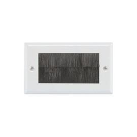 Double Brush Wallplate | White steel