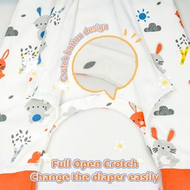 Baby Sleeping Bag 1.0 Tog With Legs, 100% Cotton Sleeveless Baby Sleep Sack Toddler Wearable Blanket For Boys and Girls, 80cm/2-3 Years