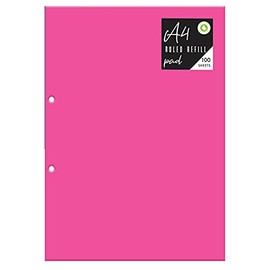 A4 Ruled White Paper Refill Pink Notepad Notebook 100 Sheets