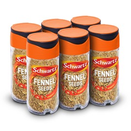 Schwartz Fennel Seeds 28 G | Jar | Pack of 6 | Warm, Sweet & Anise-Like Spice | Essential for Unlocking Rich Flavours of European, Middle Eastern, Indian and Chinese Dishes